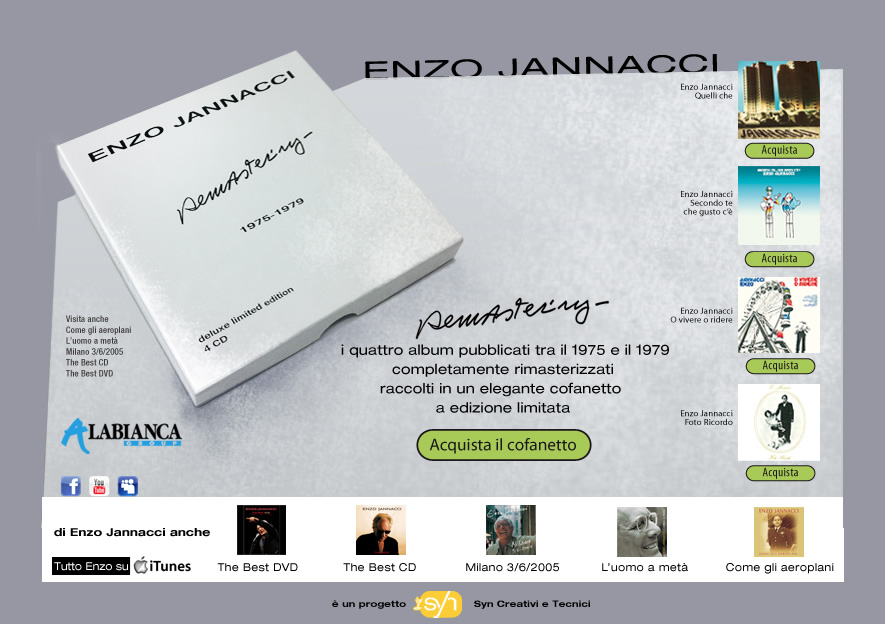 Enzo Jannacci Remastering: i quattro album pubblicati tra il 1975 e il 1979 completamente rimasterizzati 
